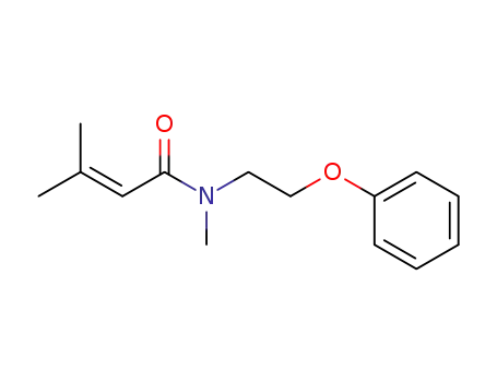 Molecular Structure of 101114-25-4 (3-methyl-crotonic acid-[methyl-(2-phenoxy-ethyl)-amide])