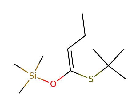 Molecular Structure of 139348-05-3 (Silane, [[1-[(1,1-dimethylethyl)thio]-1-butenyl]oxy]trimethyl-, (Z)-)