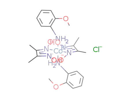 Co(C<sub>4</sub>H<sub>7</sub>N<sub>2</sub>O<sub>2</sub>)2(H<sub>2</sub>NC<sub>6</sub>H<sub>4</sub>OCH<sub>3</sub>)2<sup>(1+)</sup>*Cl<sup>(1-)</sup>=[Co(C<sub>4</sub>H<sub>7</sub>N<sub>2</sub>O<sub>2</sub>)2(H<sub>2</sub>NC<sub>6</sub>H<sub>4</sub>OCH<sub>3</sub>)2]Cl