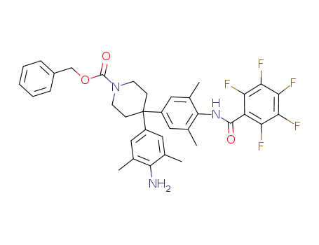 4-(4-amino-3,5-dimethyl-phenyl)-4-(3,5-dimethyl-4-pentafluorobenzoylamino-phenyl)-piperidine-1-carboxylic acid benzyl ester