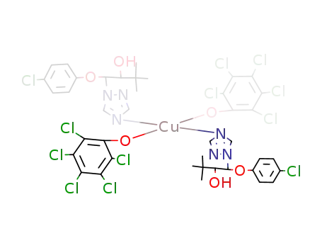 copper(II) 2,3,4,5,6-pentachlorophenolate (3,3-dimethyl-1-(1-H-1,2,4-triazolyl-1)-1-(4-chlorophenoxy)butan-2-ol)