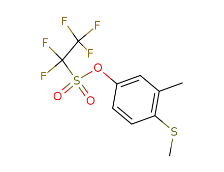 Molecular Structure of 57728-77-5 (Ethanesulfonic acid, pentafluoro-, 3-methyl-4-(methylthio)phenyl ester)