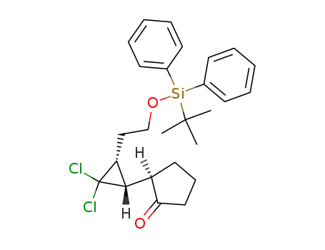 (R)-2-{(1S,3R)-3-[2-(tert-Butyl-diphenyl-silanyloxy)-ethyl]-2,2-dichloro-cyclopropyl}-cyclopentanone