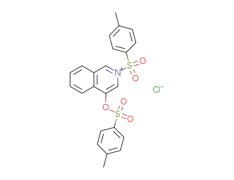 Molecular Structure of 114252-85-6 (2-(toluene-4-sulfonyl)-4-(toluene-4-sulfonyloxy)-isoquinolinium; chloride)