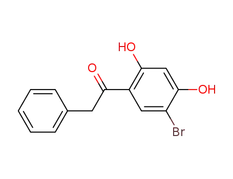 Molecular Structure of 92152-59-5 (2,4-dihydroxy-5-bromo-α-phenylacetophenone)