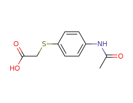 Molecular Structure of 3406-74-4 ({[4-(ACETYLAMINO)PHENYL]THIO}ACETIC ACID)