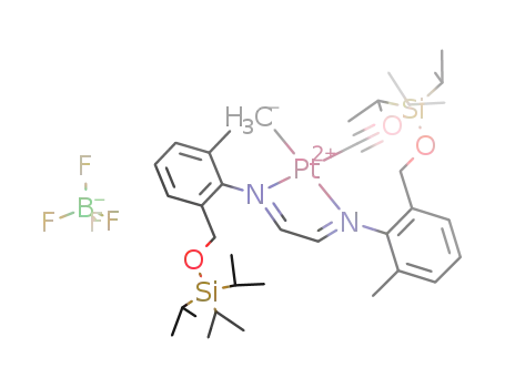 carbonyl[glyoxal-bis((2-α-triisopropylsiloxymethyl)-6-methylphenyl)diimine]methylplatinum(II) tetrafluoroborate