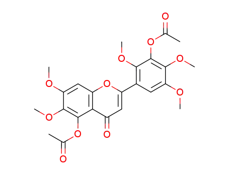 Molecular Structure of 144525-26-8 (4H-1-Benzopyran-4-one,
5-(acetyloxy)-2-[3-(acetyloxy)-2,4,5-trimethoxyphenyl]-6,7-dimethoxy-)