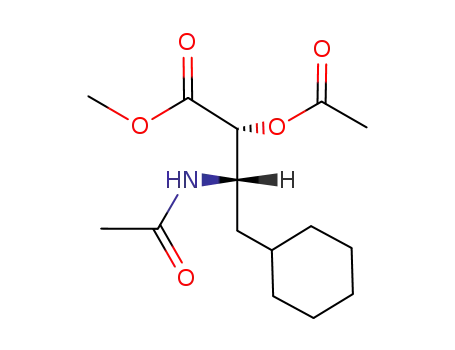 Molecular Structure of 140462-45-9 (methyl (2R,3S)-2-acetoxy-3-acetylamino-4-cyclohexylbutyrate)