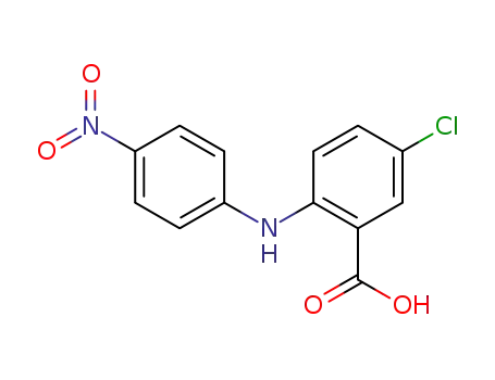 Molecular Structure of 18626-95-4 (Benzoic acid, 5-chloro-2-[(4-nitrophenyl)amino]-)