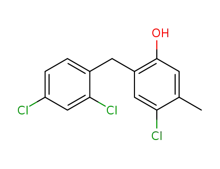Molecular Structure of 96793-84-9 (4-chloro-2-(2,4-dichloro-benzyl)-5-methyl-phenol)
