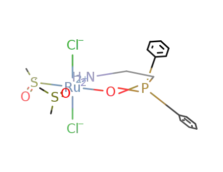Molecular Structure of 505069-65-8 (trans, cis-[RuCl<sub>2</sub>(DMSO-S)2(H<sub>2</sub>NCH<sub>2</sub>CH<sub>2</sub>P(O)Ph<sub>2</sub>-N,O)])