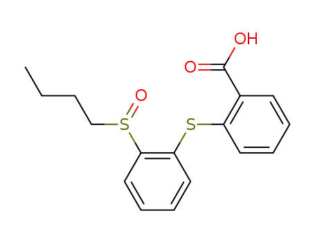 Molecular Structure of 101595-23-7 (2-[2-(butane-1-sulfinyl)-phenylsulfanyl]-benzoic acid)