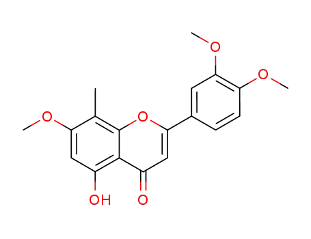 4H-1-Benzopyran-4-one,
2-(3,4-dimethoxyphenyl)-5-hydroxy-7-methoxy-8-methyl-