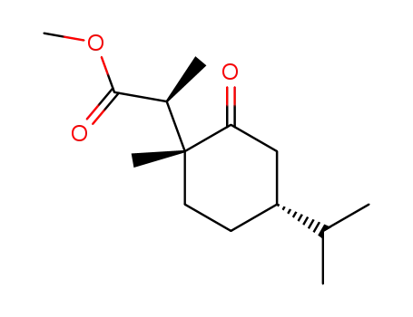 Molecular Structure of 41720-19-8 ((S)-2-((1R,4R)-4-Isopropyl-1-methyl-2-oxo-cyclohexyl)-propionic acid methyl ester)