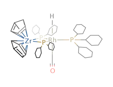 (Cp)2(zirconium)(μ-PCy2)2(rhodium)H(CO)(PCy3)