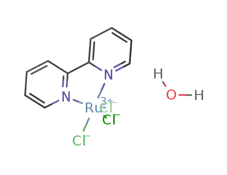 Molecular Structure of 93785-43-4 (Ru(2,2'-bipyridine)Cl<sub>3</sub> * H<sub>2</sub>O)
