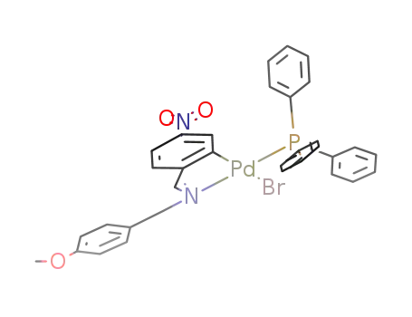 PdBr(NO<sub>2</sub>C<sub>6</sub>H<sub>3</sub>CH=NCH<sub>2</sub>C<sub>6</sub>H<sub>4</sub>OMe-p)(PPh<sub>3</sub>)