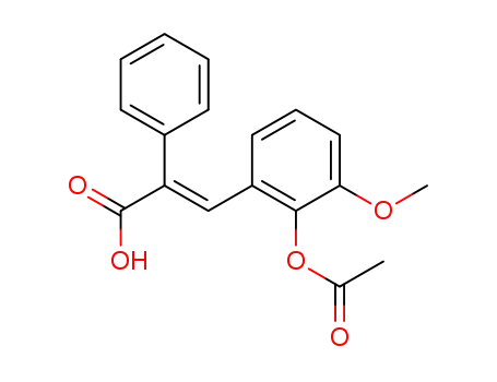Molecular Structure of 20878-95-9 (3<i>t</i>-(2-acetoxy-3-methoxy-phenyl)-2-phenyl-acrylic acid)