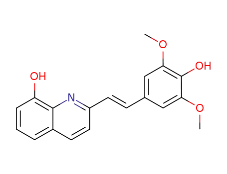Molecular Structure of 102022-72-0 (2-(4-hydroxy-3,5-dimethoxy-<i>trans</i>-styryl)-quinolin-8-ol)