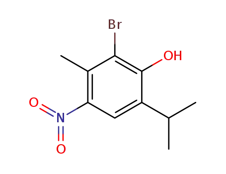 Molecular Structure of 69311-69-9 (Phenol, 2-bromo-3-methyl-6-(1-methylethyl)-4-nitro-)