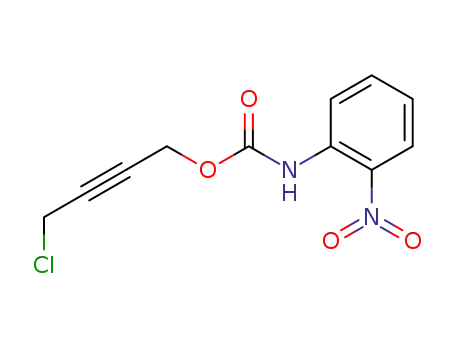 Molecular Structure of 4836-78-6 ((2-nitro-phenyl)-carbamic acid-(4-chloro-but-2-ynyl ester))