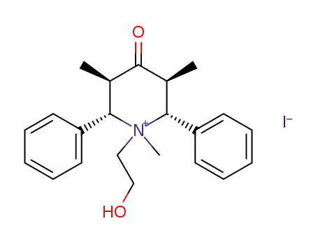 (+/-)-1ξ-(2-hydroxy-ethyl)-1ξ,3<i>t</i>,5<i>t</i>-trimethyl-4-oxo-2<i>r</i>,6<i>c</i>-phenyl-piperidinium; iodide