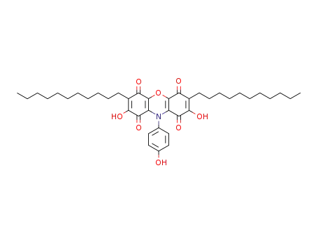 2,8-dihydroxy-10-(4-hydroxy-phenyl)-3,7-diundecyl-10<i>H</i>-phenoxazine-1,4,6,9-tetraone