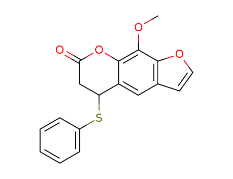 Molecular Structure of 107521-07-3 (9-methoxy-5-phenylsulfanyl-5,6-dihydro-furo[3,2-<i>g</i>]chromen-7-one)