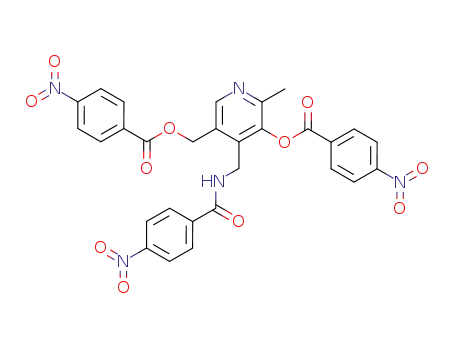 Molecular Structure of 104176-11-6 (2-methyl-4-[(4-nitro-benzoylamino)-methyl]-3-(4-nitro-benzoyloxy)-5-(4-nitro-benzoyloximethyl)-pyridine)