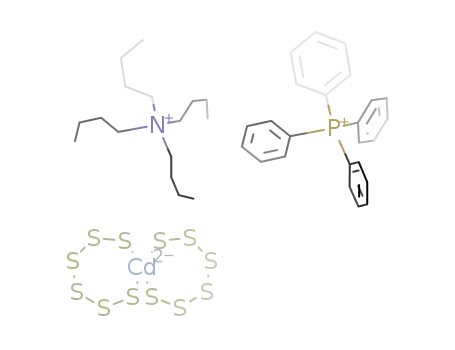 ((C<sub>6</sub>H<sub>5</sub>)4P)<sup>(1+)</sup>*(C<sub>4</sub>H<sub>9</sub>)4N<sup>(1+)</sup>*{Cd(S<sub>6</sub>)2}<sup>(2-)</sup> = ((C<sub>6</sub>H<sub>5</sub>)4P)((C<sub>4</sub>H<sub>9</sub>)4N){Cd(S<sub>6</sub>)2}