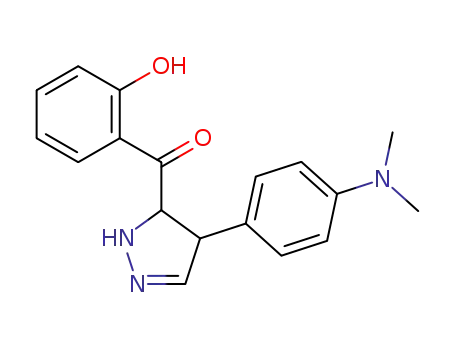 Molecular Structure of 101783-04-4 ([4-(4-dimethylamino-phenyl)-3,4-dihydro-2<i>H</i>-pyrazol-3-yl]-(2-hydroxy-phenyl)-ketone)