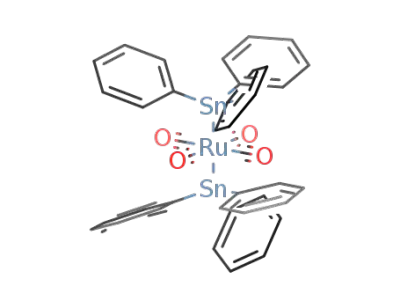 Molecular Structure of 17653-14-4 (trans-{((C<sub>6</sub>H<sub>5</sub>)3Sn)2Ru(CO)4})