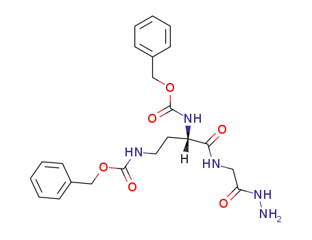 Molecular Structure of 55478-28-9 (<i>N</i>-((<i>S</i>)-2,4-bis-benzyloxycarbonylamino-butyryl)-glycine hydrazide)