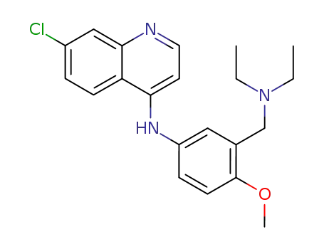 Molecular Structure of 24616-89-5 (7-chloro-N-<3-(diethylamino)methyl-4-methoxyphenyl>-4-quinolamine)
