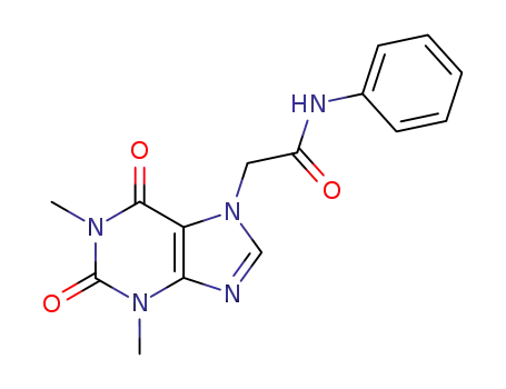 Molecular Structure of 92578-25-1 (2-(1,3-dimethyl-2,6-dioxo-1,2,3,6-tetrahydro-purin-7-yl)-2-phenyl-acetamide)