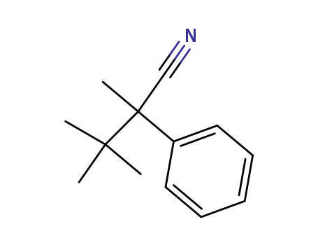 Molecular Structure of 4355-49-1 (2,3,3-trimethyl-2-phenyl-butyronitrile)