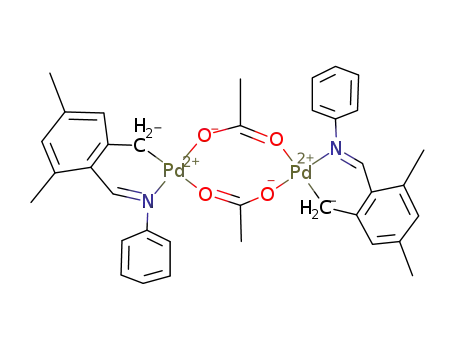 [((CH<sub>3</sub>)2C<sub>6</sub>H<sub>2</sub>(CH<sub>2</sub>)CHNC<sub>6</sub>H<sub>5</sub>)Pd(OC(O)CH<sub>3</sub>)]2