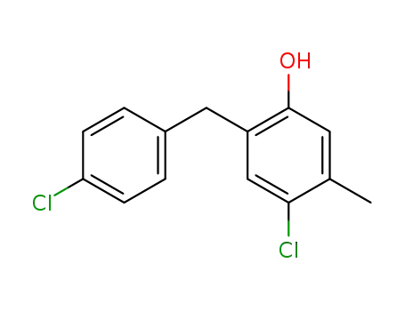 Molecular Structure of 96776-60-2 (4-chloro-2-(4-chloro-benzyl)-5-methyl-phenol)