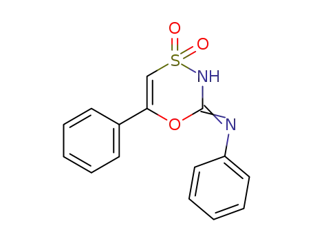 Molecular Structure of 68468-56-4 ((4,4-dioxo-6-phenyl-4<i>H</i>-4λ<sup>6</sup>-[1,4,3]oxathiazin-2-yl)-phenyl-amine)