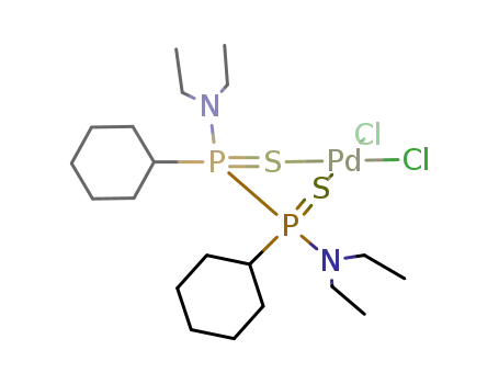 Pd((CH<sub>3</sub>CH<sub>2</sub>)2N(C<sub>6</sub>H<sub>11</sub>)P(S)P(S)(C<sub>6</sub>H<sub>11</sub>)N(CH<sub>2</sub>CH<sub>3</sub>)2)Cl<sub>2</sub>