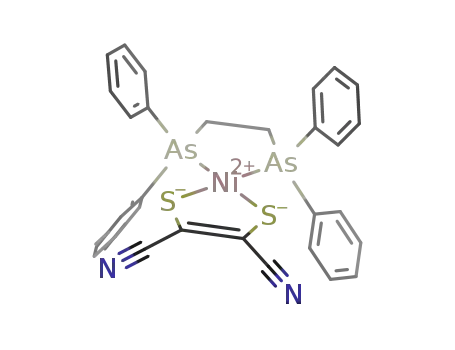 Molecular Structure of 81097-95-2 (Ni((As(C<sub>6</sub>H<sub>5</sub>)2)2C<sub>2</sub>H<sub>4</sub>)(S<sub>2</sub>C<sub>2</sub>(CN)2))