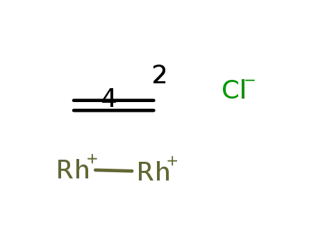 Rh<sub>2</sub><sup>(2+)</sup>*4C<sub>2</sub>H<sub>4</sub>*2Cl<sup>(1-)</sup>=[Rh(C<sub>2</sub>H<sub>4</sub>)2Cl]2