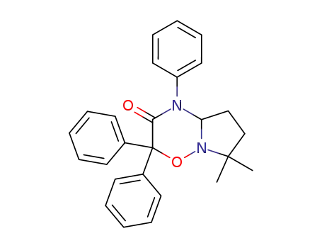 Molecular Structure of 71871-88-0 (6,6-dimethyl-1,3,3-triphenyl-tetrahydro-pyrrolo[1,2-<i>b</i>][1,2,4]oxadiazin-2-one)