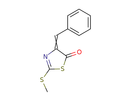 Molecular Structure of 80012-33-5 (5(4H)-Thiazolone, 2-(methylthio)-4-(phenylmethylene)-)