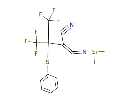 4,4,4-Trifluoro-3-phenylsulfanyl-3-trifluoromethyl-2-[(trimethylsilanyl-imino)-methylene]-butyronitrile