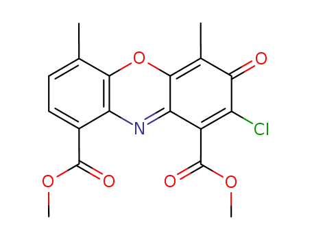 2-chloro-4,6-dimethyl-3-oxo-3<i>H</i>-phenoxazine-1,9-dicarboxylic acid dimethyl ester