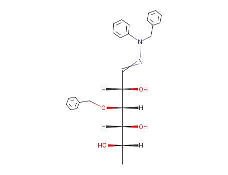 Molecular Structure of 102287-97-8 (3-O-Benzyl-<6-desoxy-L-idose>-<N-benzyl-N-phenyl-hydrazon>)
