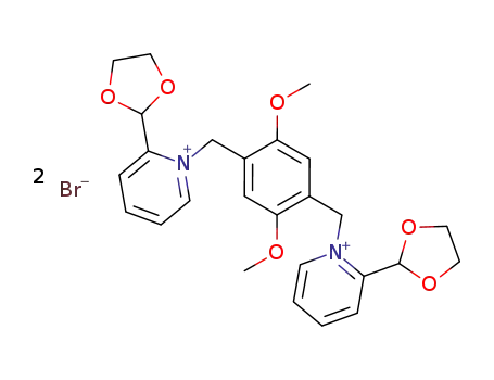 2,2'-bis-[1,3]dioxolan-2-yl-1,1'-(2,5-dimethoxy-<i>p</i>-phenylenedimethyl)-bis-pyridinium; dibromide