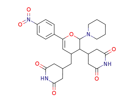 4-[4-(2,6-dioxo-piperidin-4-ylmethyl)-6-(4-nitro-phenyl)-2-piperidin-1-yl-3,4-dihydro-2<i>H</i>-pyran-3-yl]-piperidine-2,6-dione